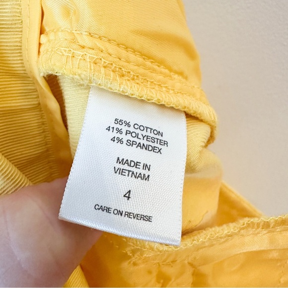 New York & Co 7th Avenue Suiting Collection Flat Front Zip Ankle Pants Yellow 4 - Picture 7 of 8